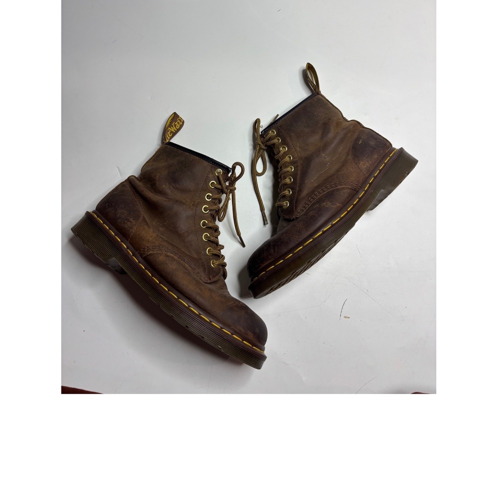 Dr. Martens 1460 Gaucho Crazy Horse Brown Leather 8 Eye Combat Boots Womens US 8